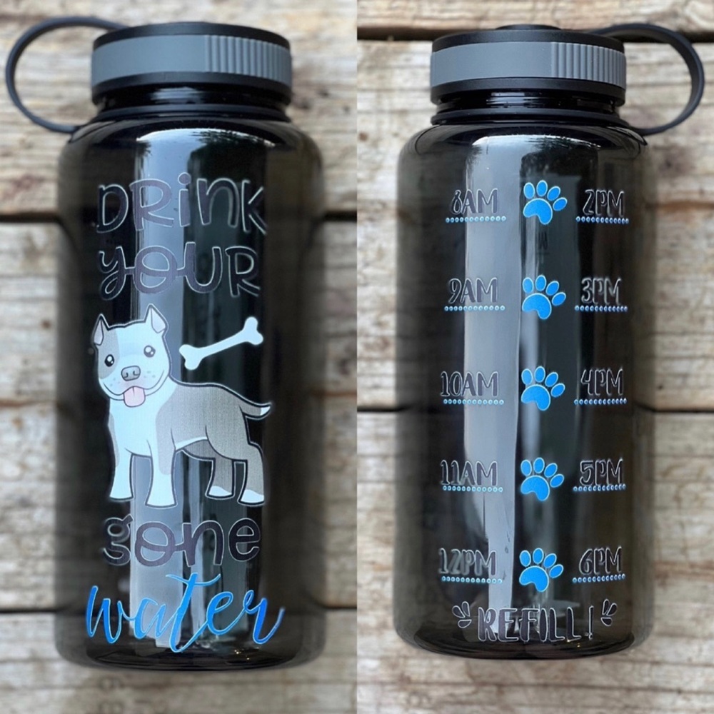 Pitty Butt Reusable Water Bottle in Charcoal